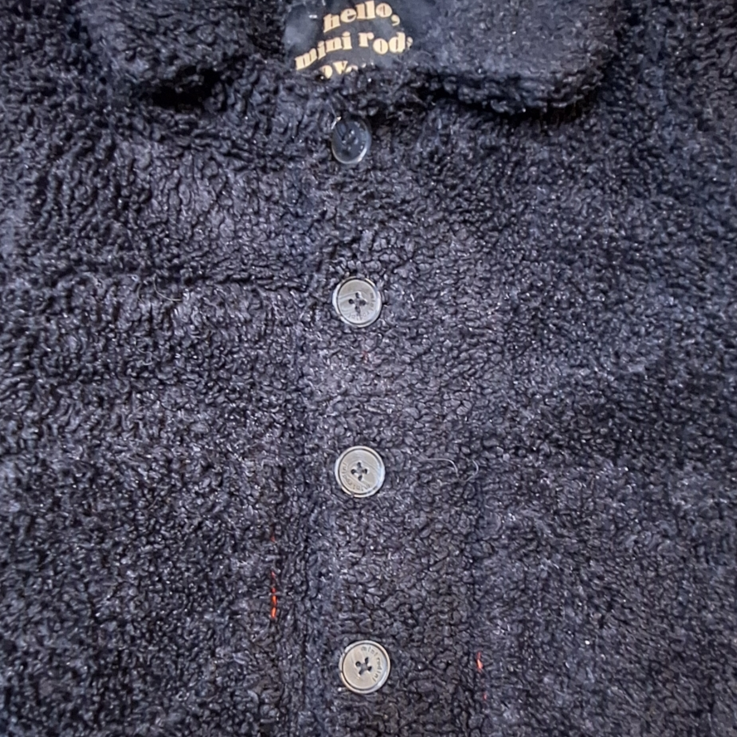 Mini Rodini Black Sherpa Coat Size 80/86 cm