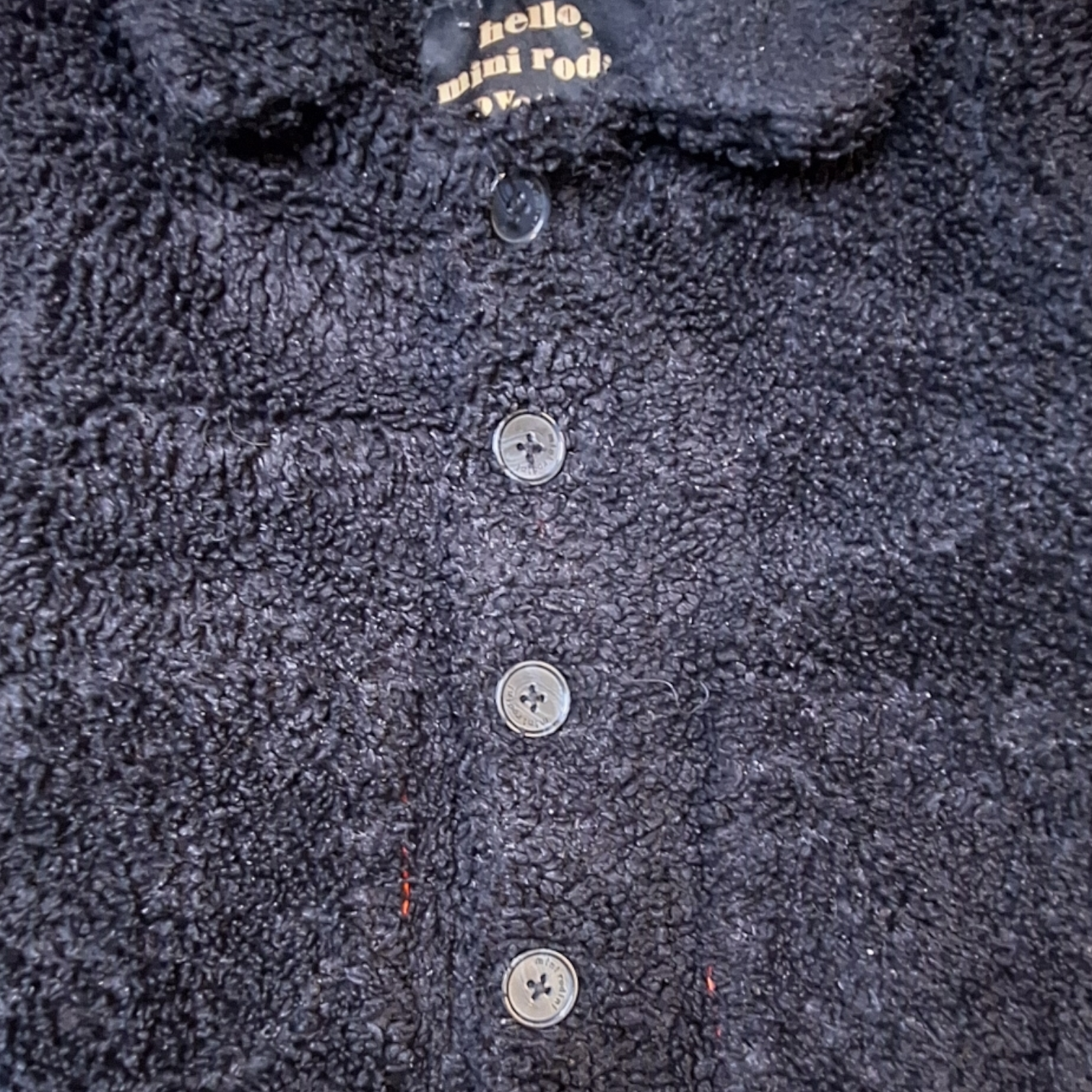 Mini Rodini Black Sherpa Coat Size 80/86 cm