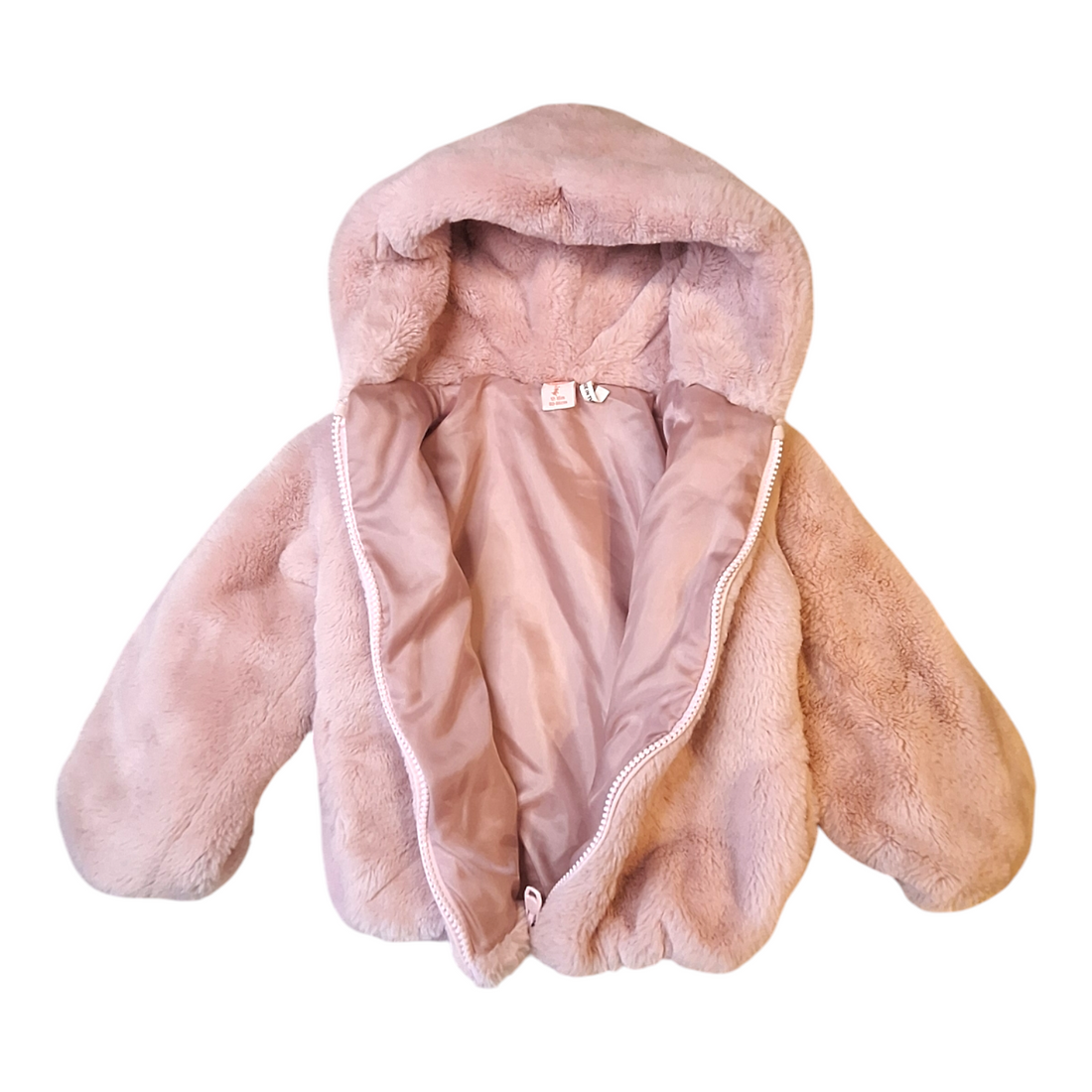 Faux fur jacket with hood  - 12/18M