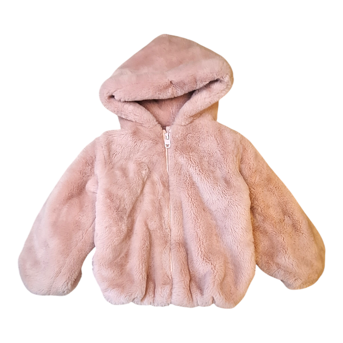 Faux fur jacket with hood  - 12/18M