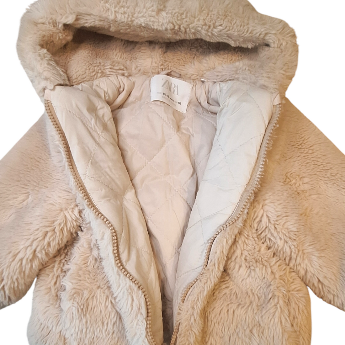 Faux fur jas gewatteerd - 12/18M