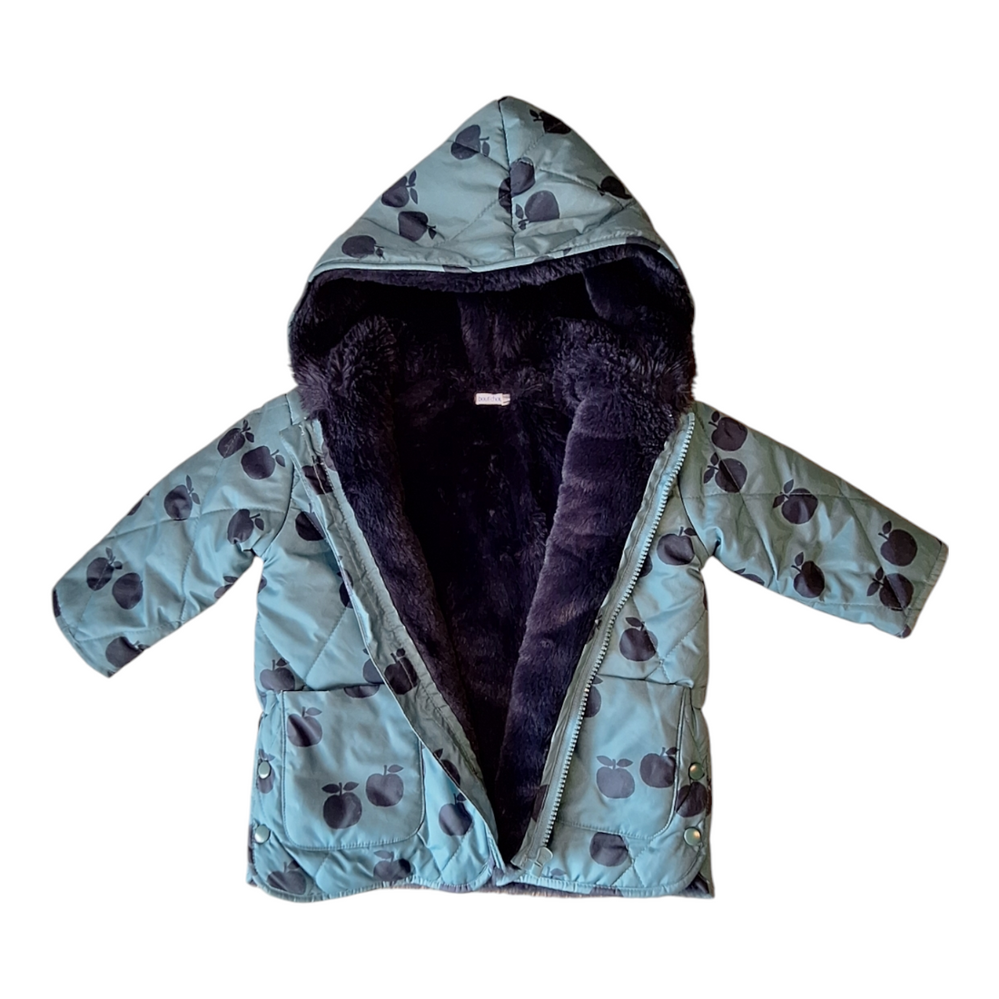 Light puffer jacket with sherpa - apples - 18M