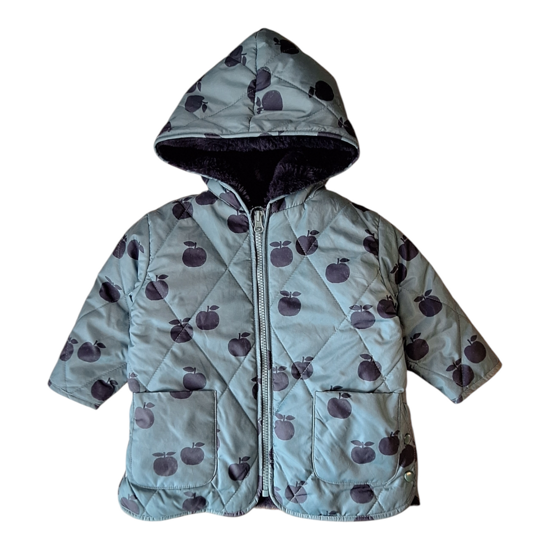 Light puffer jacket with sherpa - apples - 18M