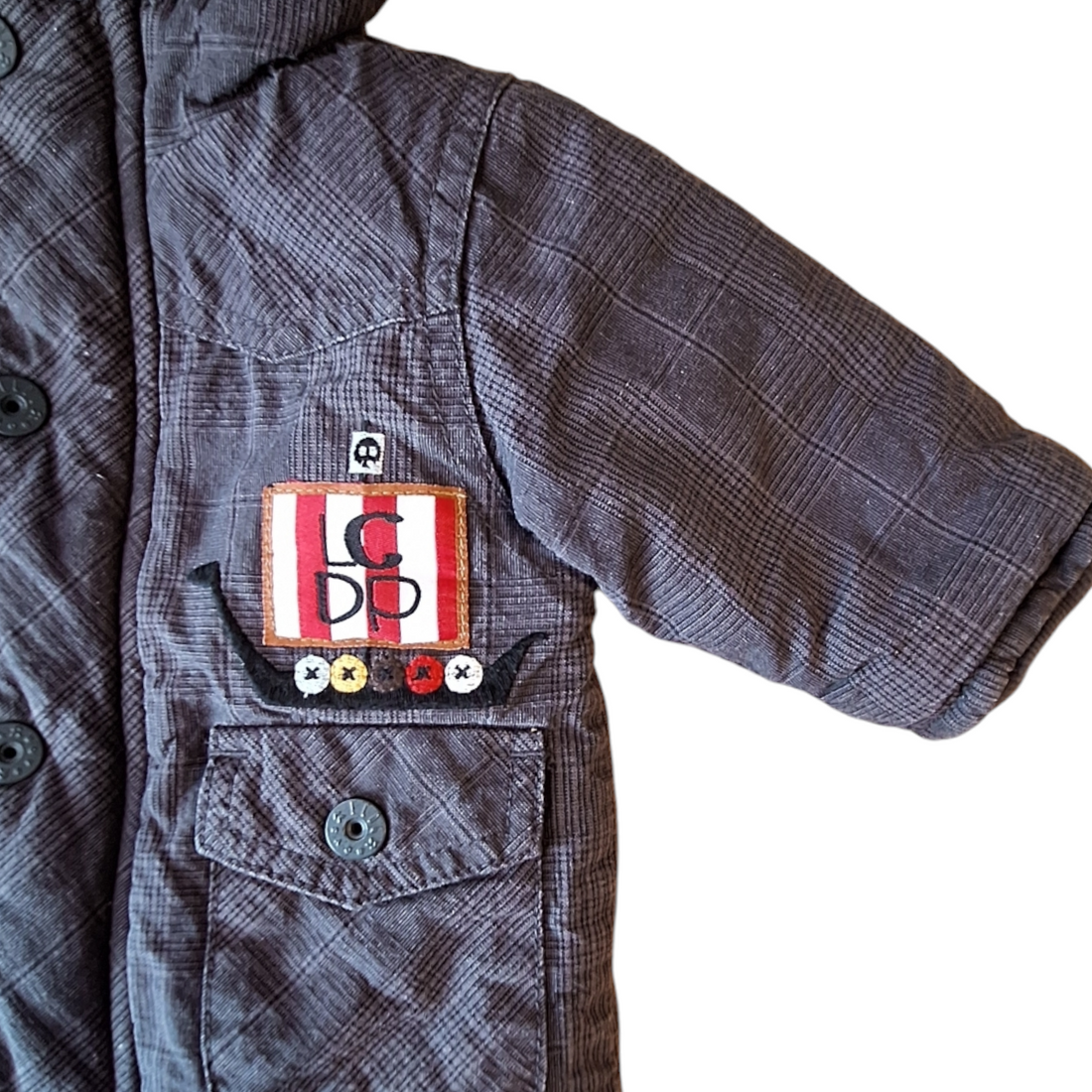 Hooded puffer jacket checked - 3M