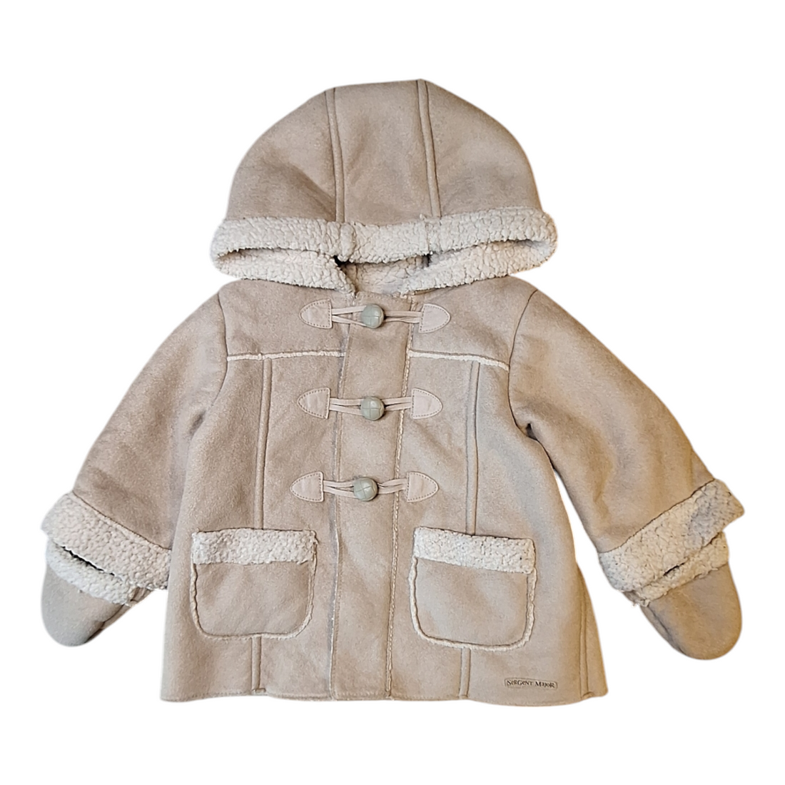 Shearling coat with mittens - 67CM