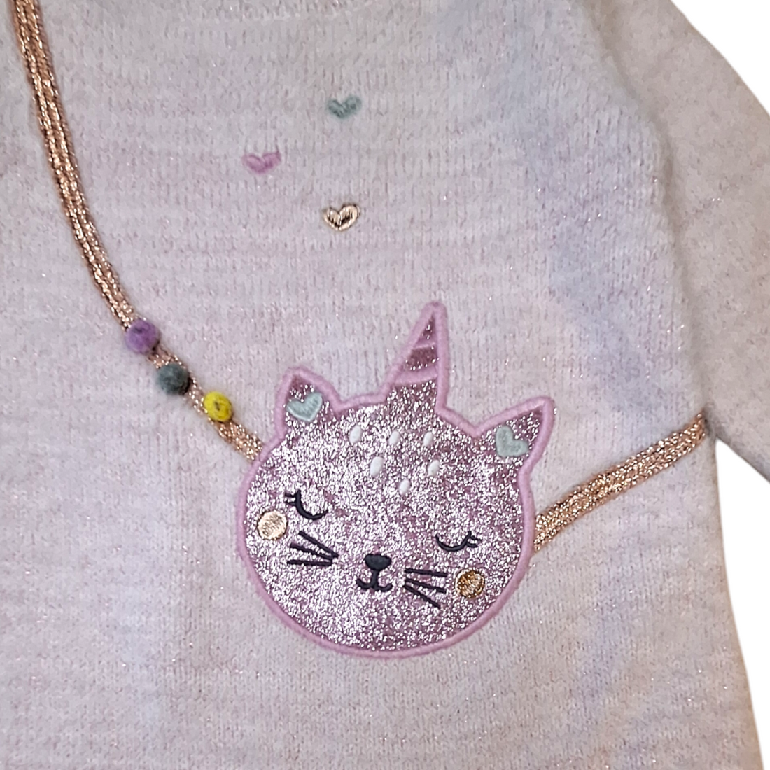 Knit fur sweater kitty bag - 68CM