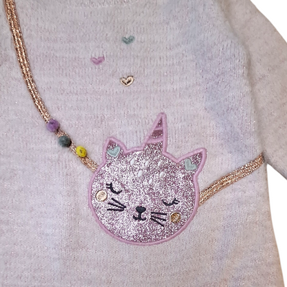Knit fur sweater kitty bag - 68CM