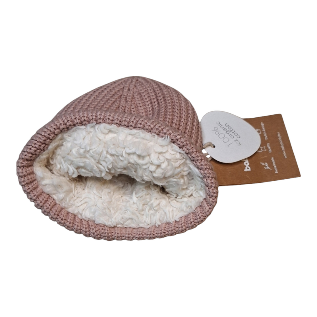 Knitted beanie with teddy inside - 0/3M