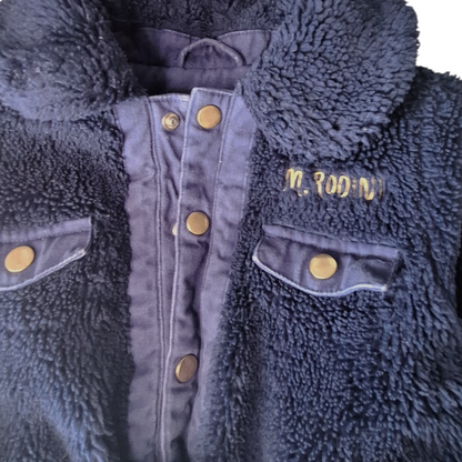 Mini Rodini Navy Blue Teddy Jacket, Size 6-7 Years