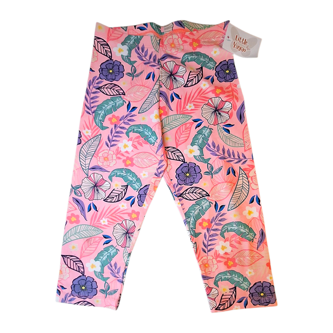 Palomino cropped 3/4 leggings leaves and flowers - 134CM