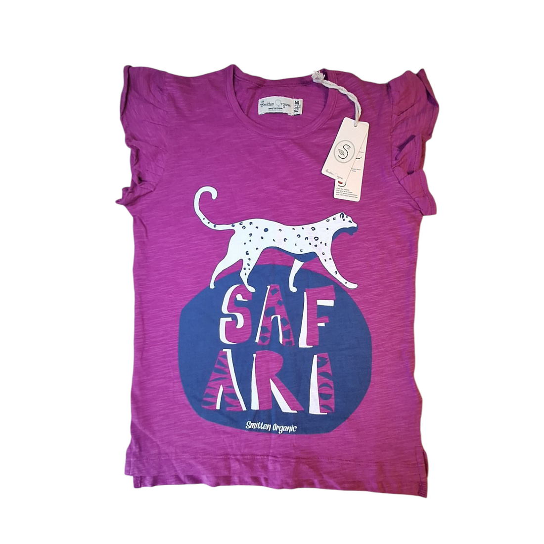 Smitten Organic tshirt ruffled sleeves - 110/116CM