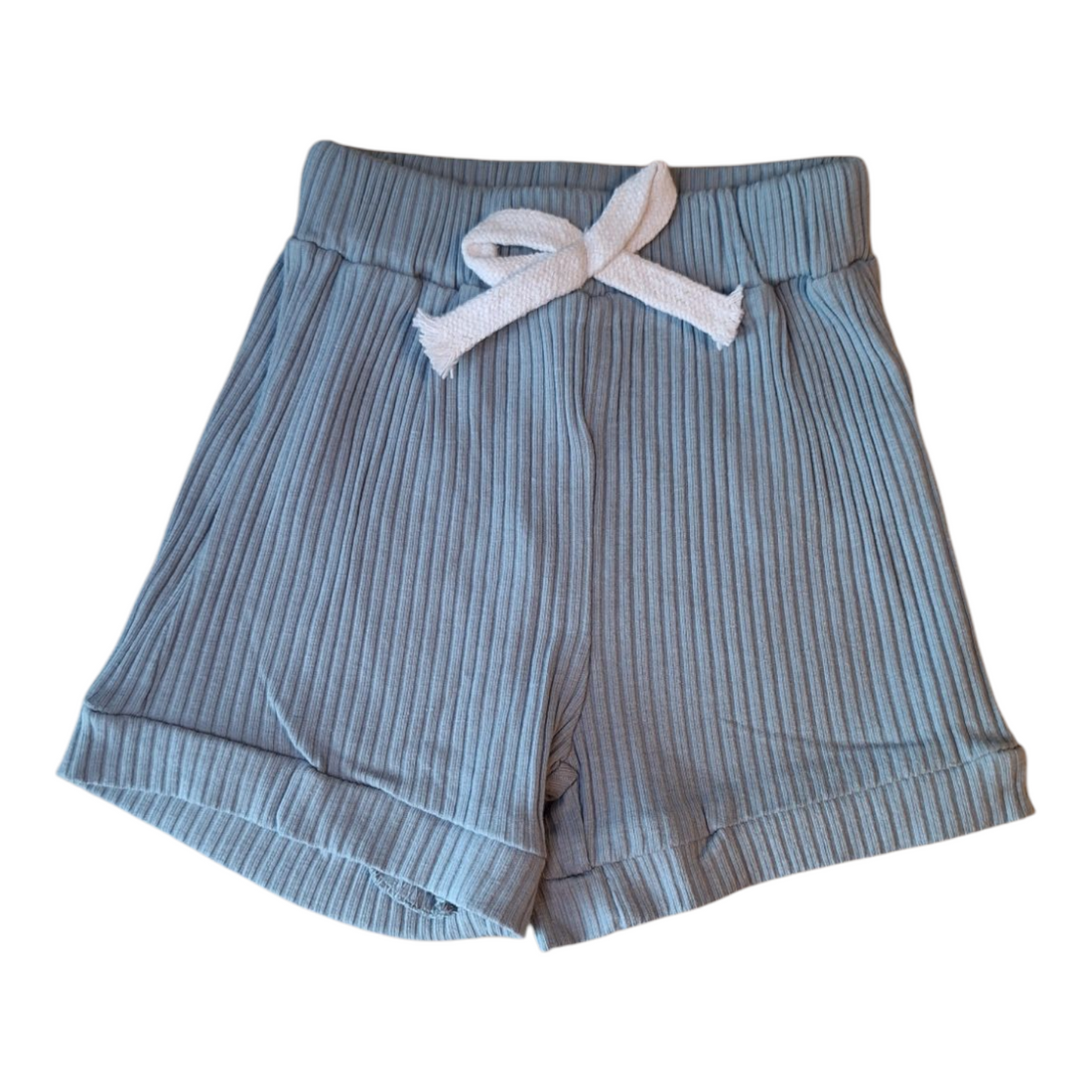 Ribbed shorts with white bow 0/3M