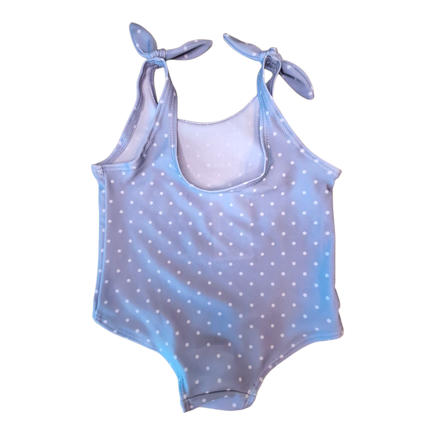 H&amp;M pois swimsuit with bows on shoulders - 3/6M