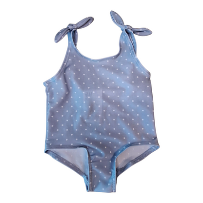 H&amp;M pois swimsuit with bows on shoulders - 3/6M