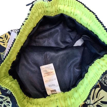 Hema blauwe neon bladeren zwemshort - 5/6Y