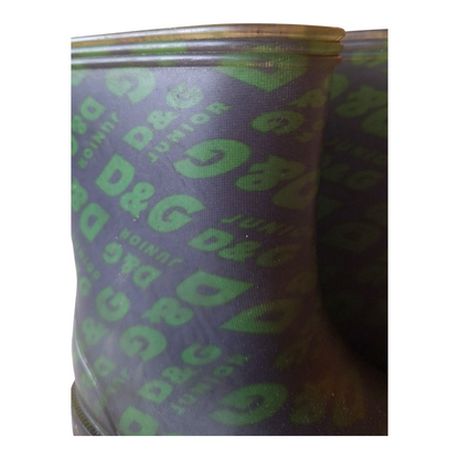 D&amp;G Junior all logo green rain boots - 22
