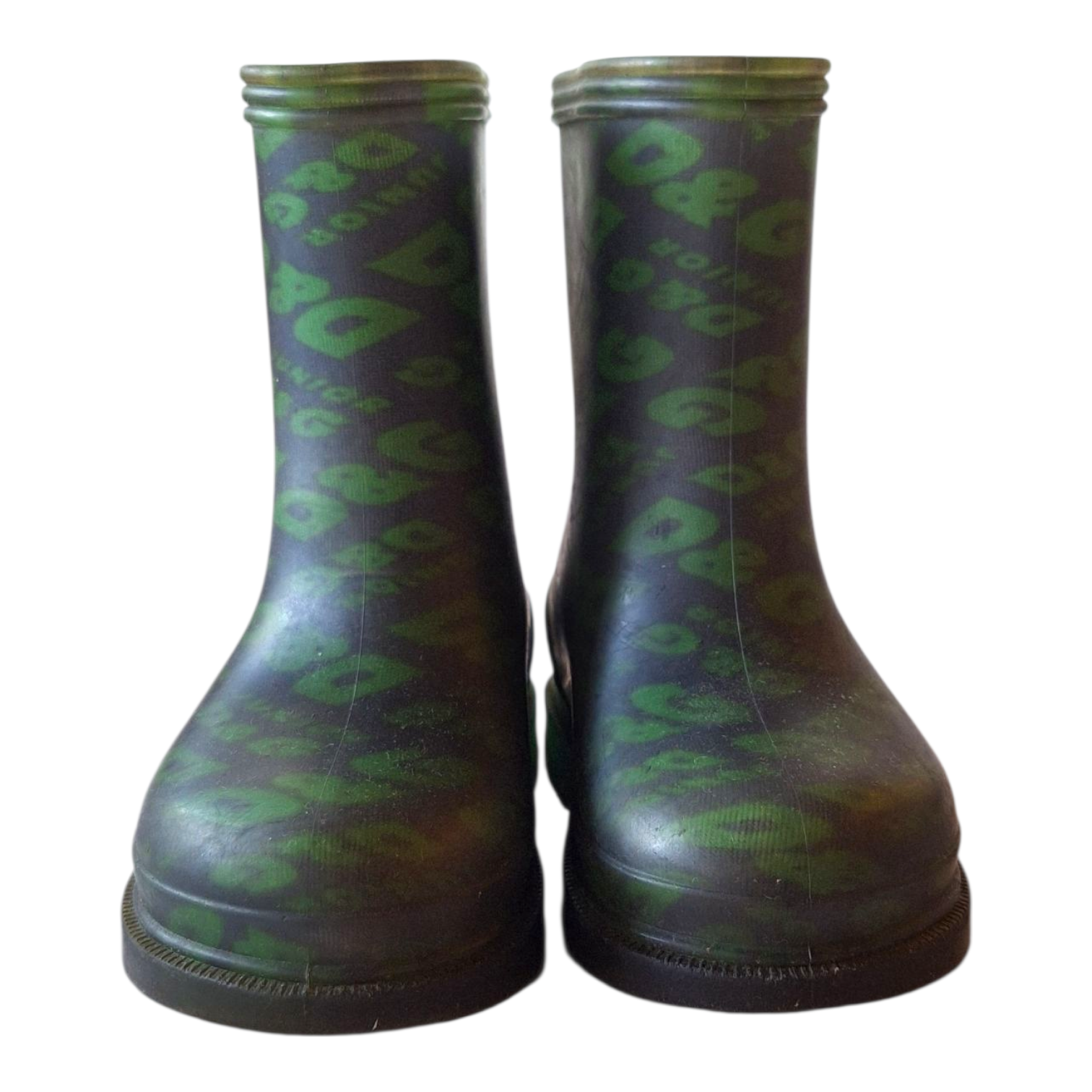 D&amp;G Junior all logo green rain boots - 22
