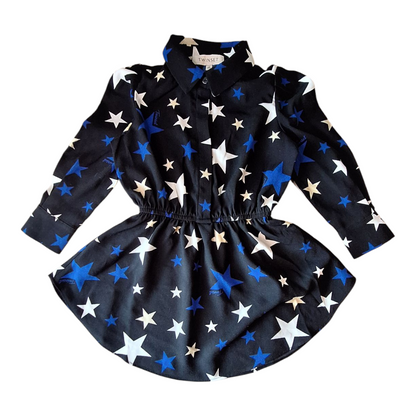 Twin Set dress with star print, size 2 years.